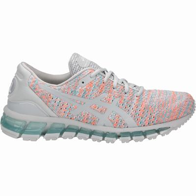 Asics Gel-Quantum 360 Knit - Naisten Tennarit - Harmaat/Oranssi